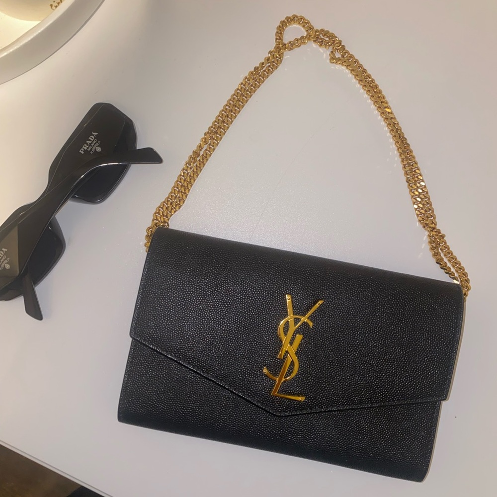 Black YSL purse